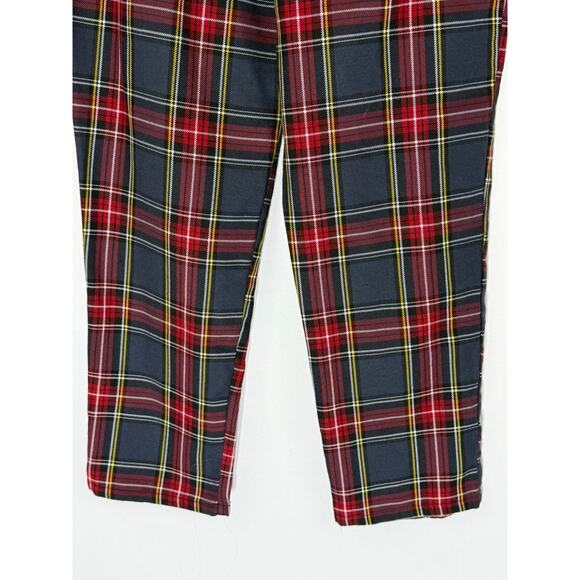 Urban Renewal Gray & Red Plaid High Waisted Straight Trousers Pants Size S - Picture 5 of 9